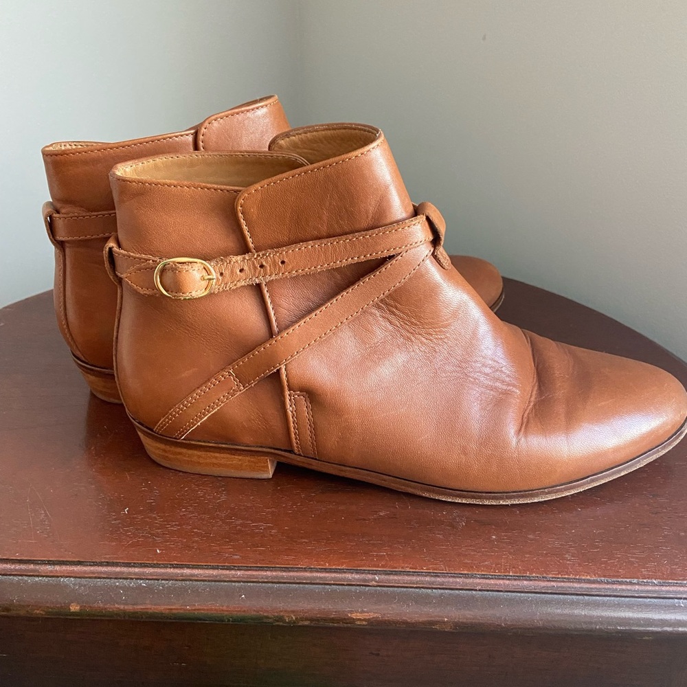 Sezane Ankle Booties Brown leather Made in Portugal Genuine leather